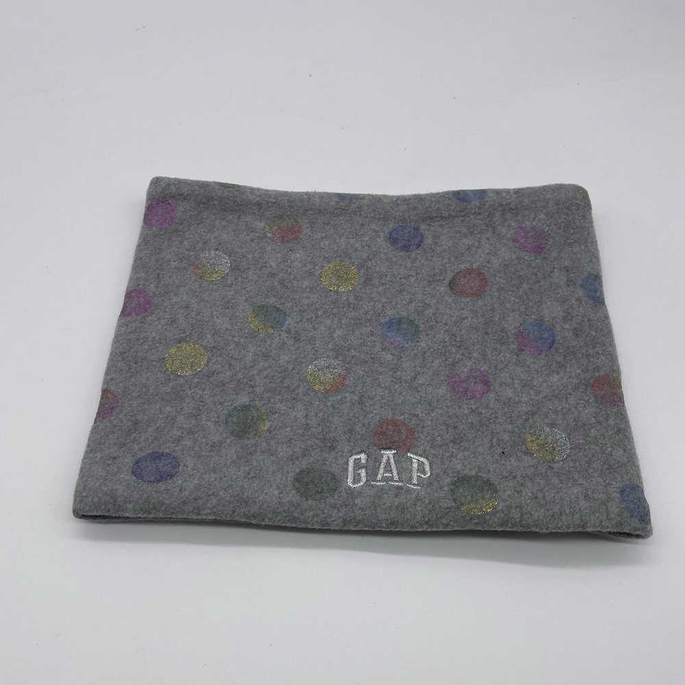 GAP Kids Fleece‎ NECK WARMER Gray Dot Hot  Lined Warm